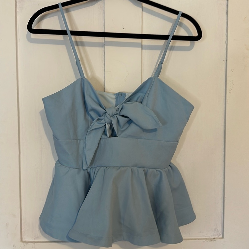 Light blue tied tank top